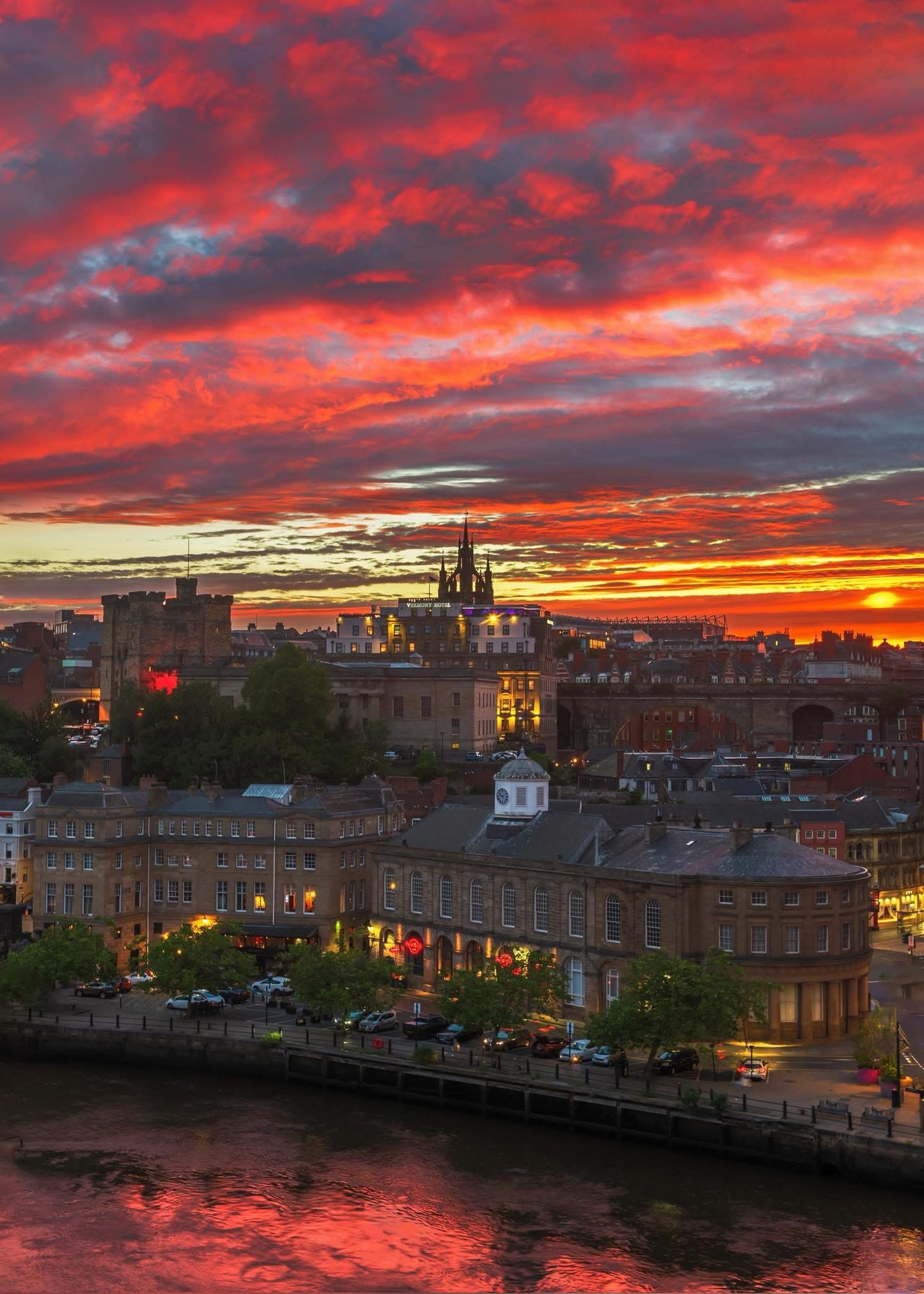 Stunning sunset over Castle Keep