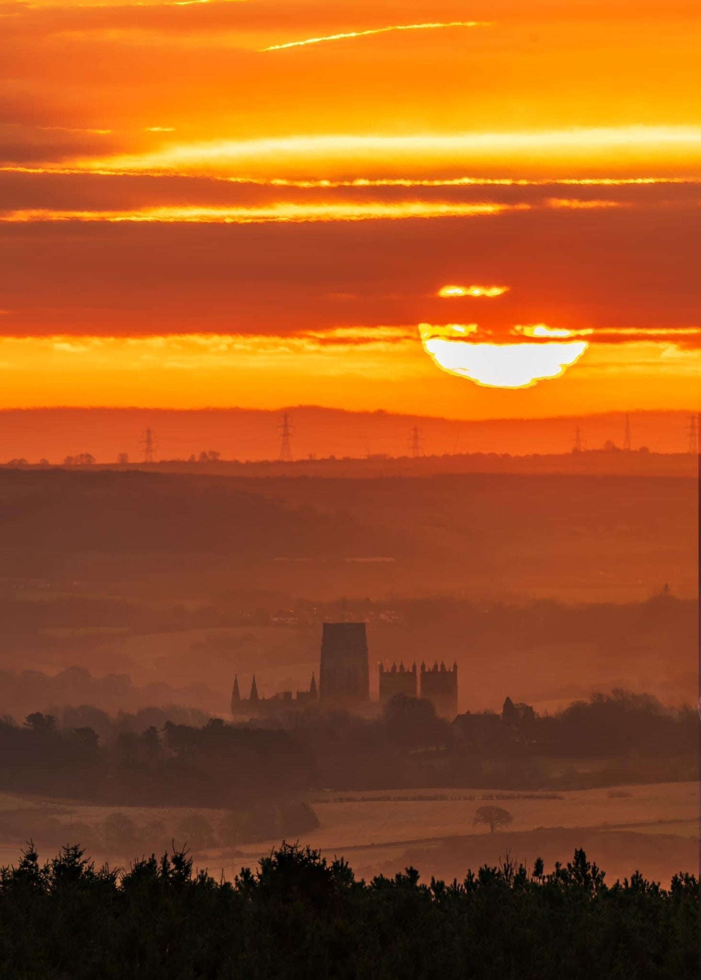Sunrise over Durham Cathedral.