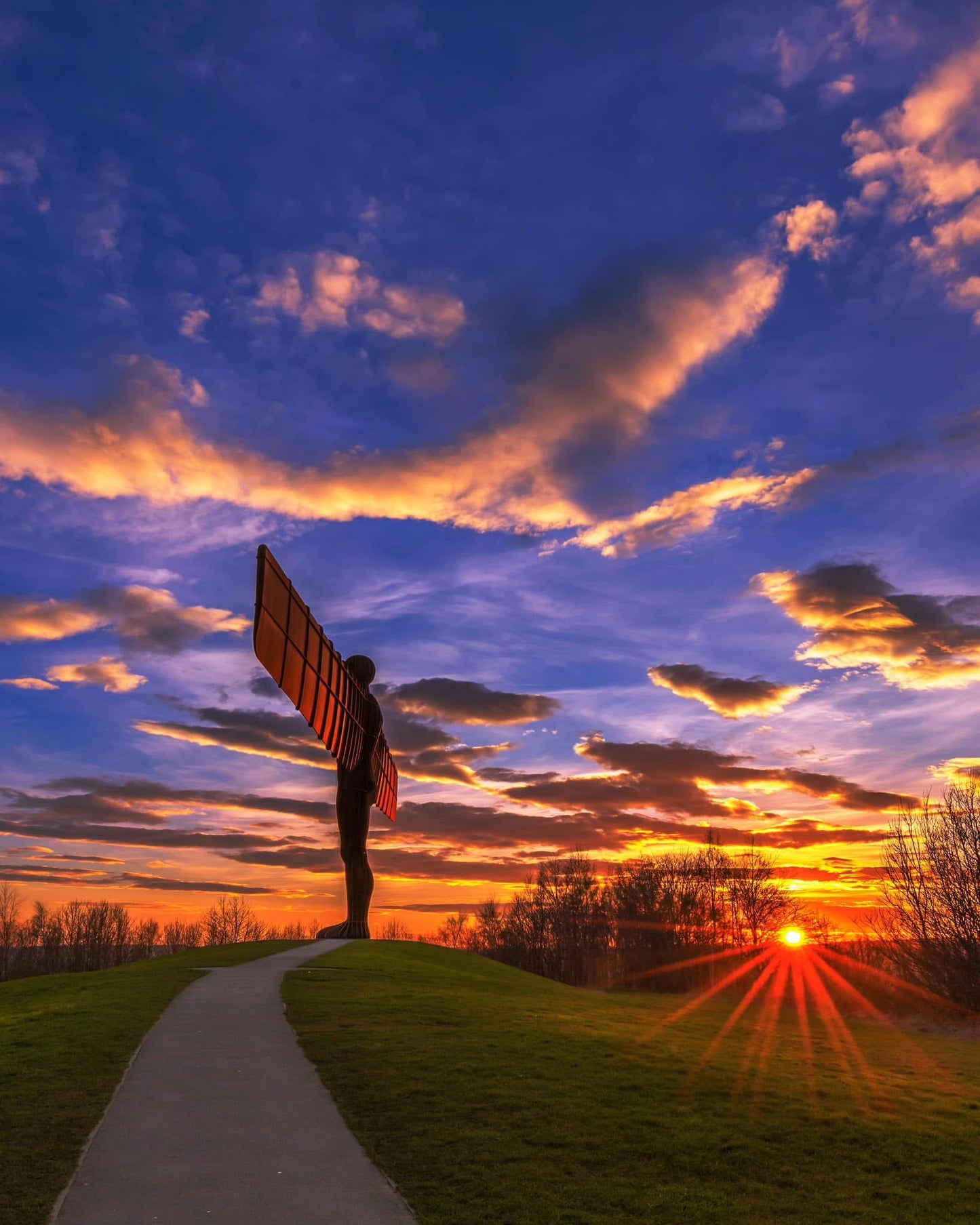Layered colours at the Angel of the North