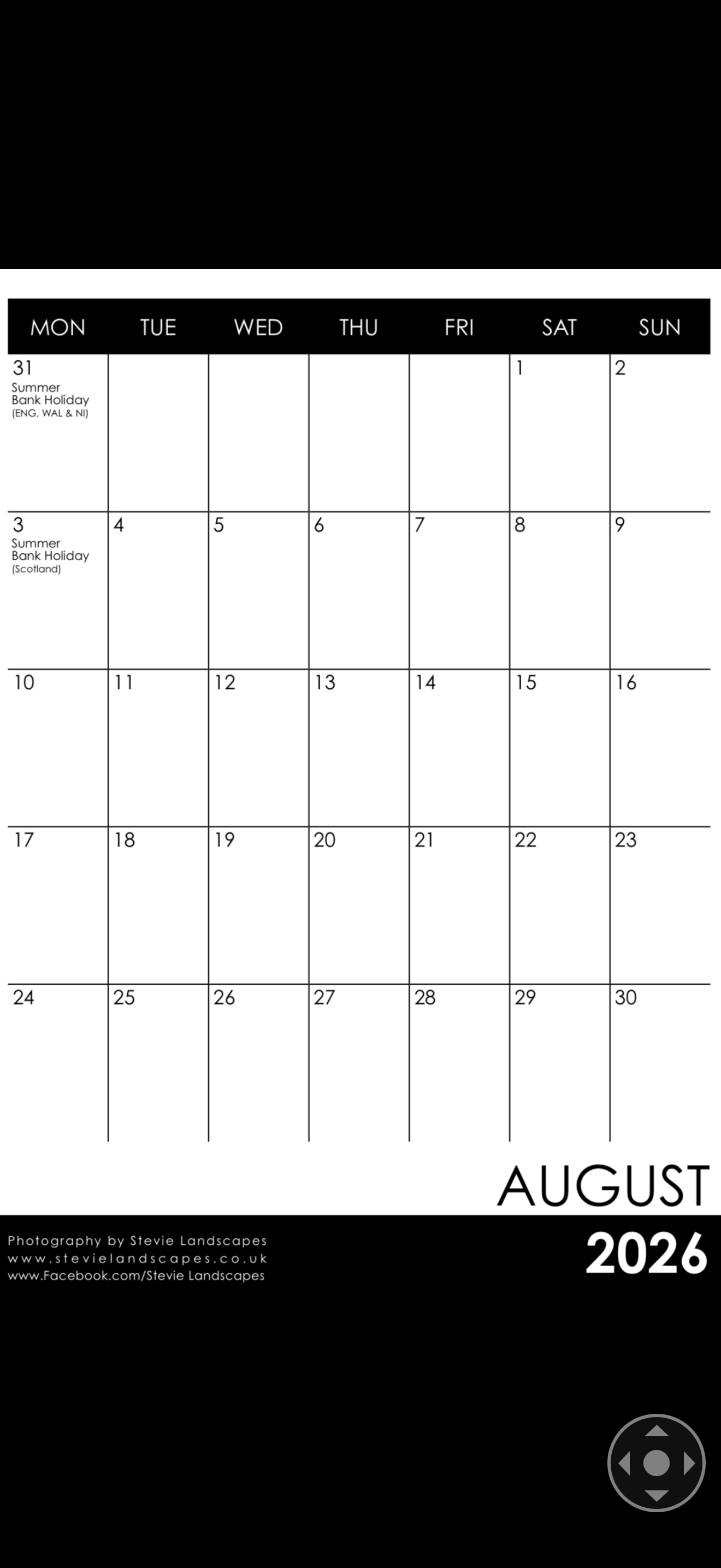 Stevielandscapes 2026 calendar of north east England with free A5 Print of Sycamore Gap in the golden hour.