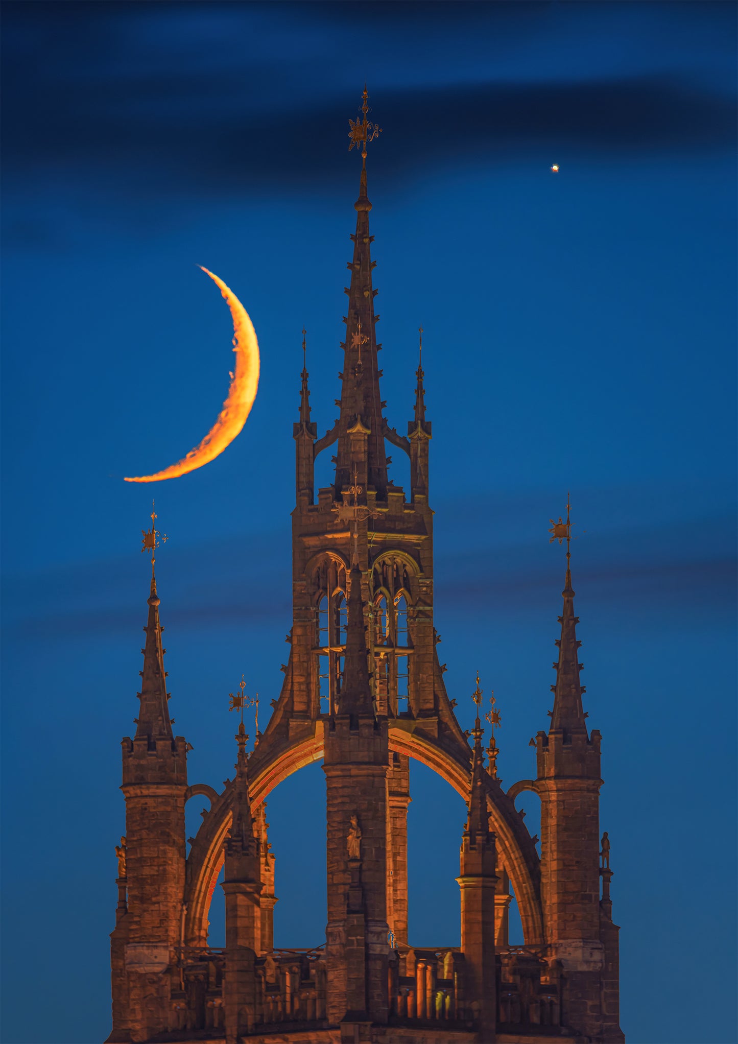 The moon and Venus over St. Nicks