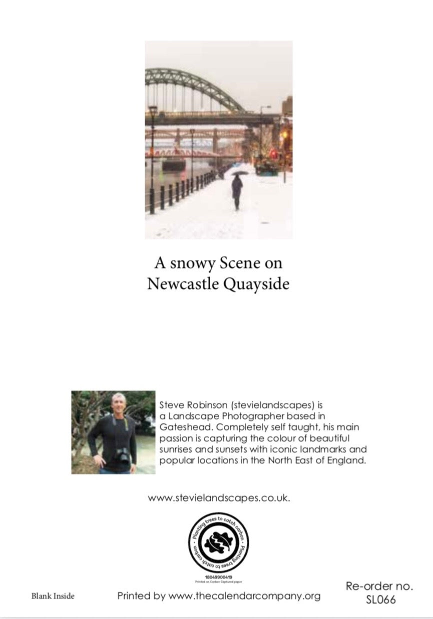 A snowy scene on Newcastle Quayside.