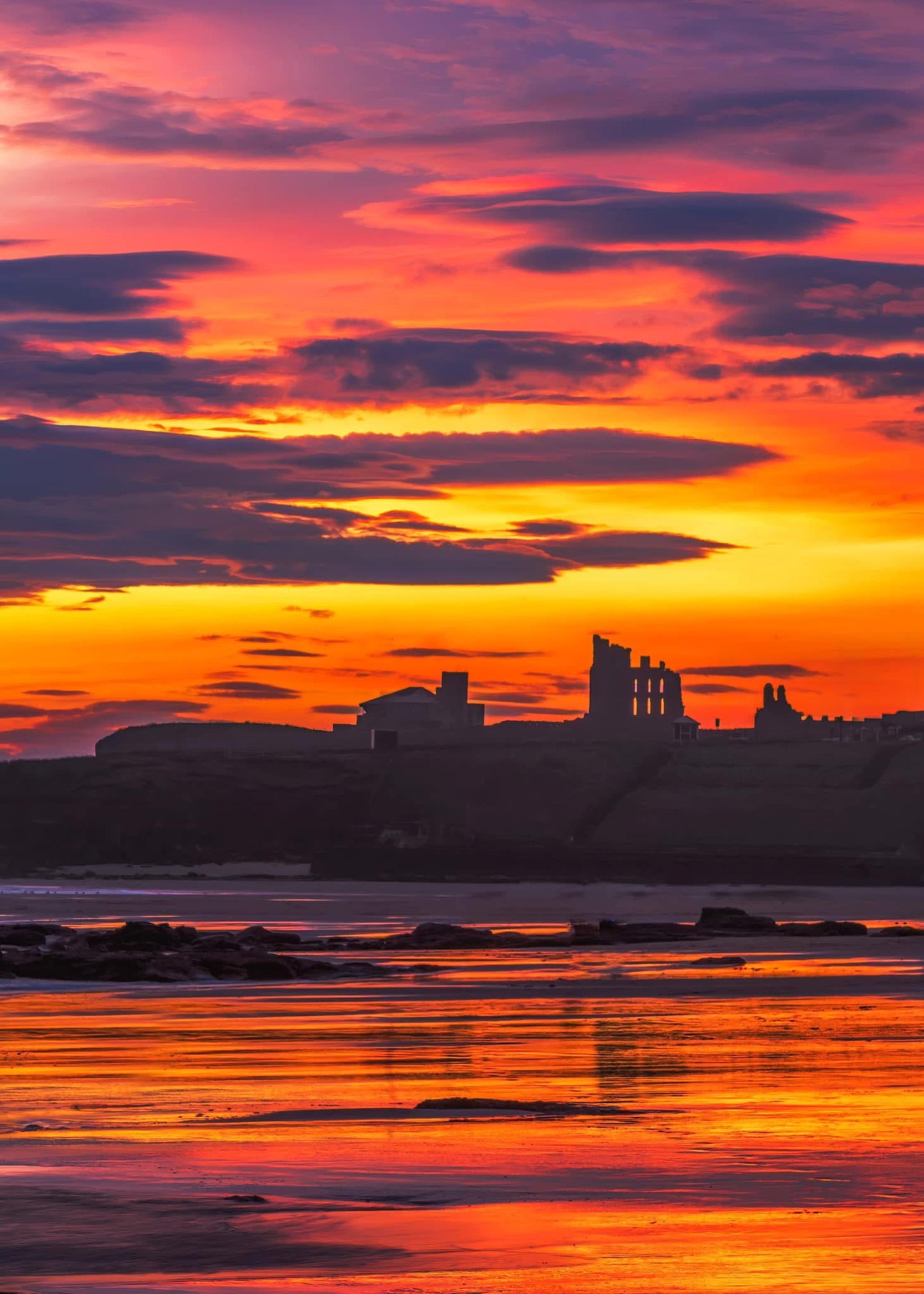 A glorious Tynemouth Sunrise looking towards the Abbey.