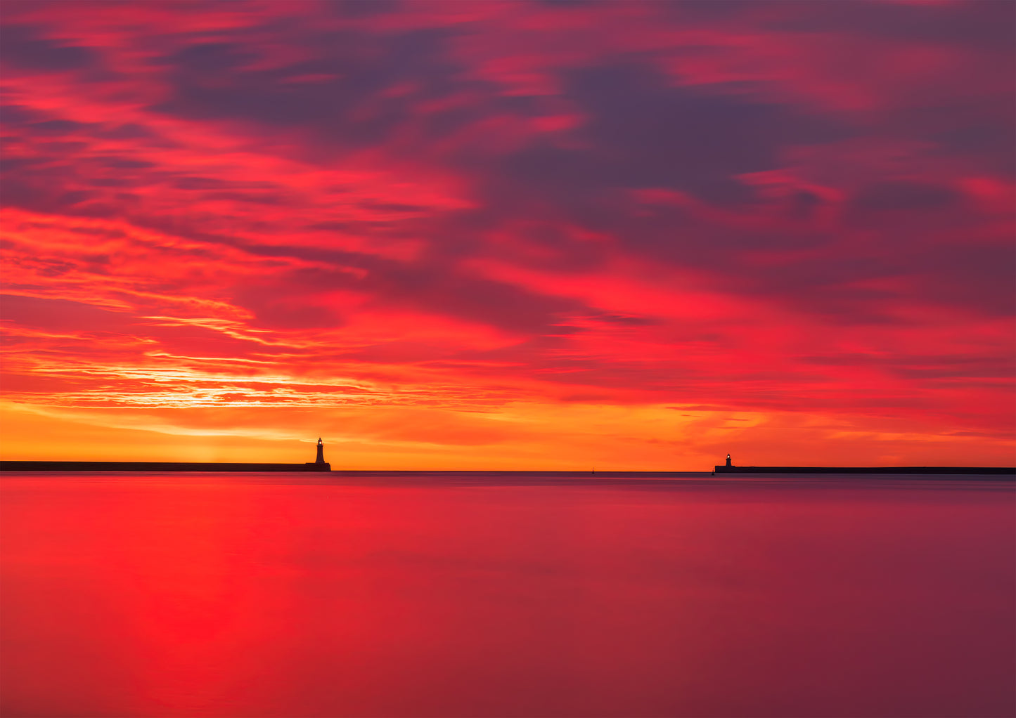 Truly epic sunrise from the Mouth of the Tyne.