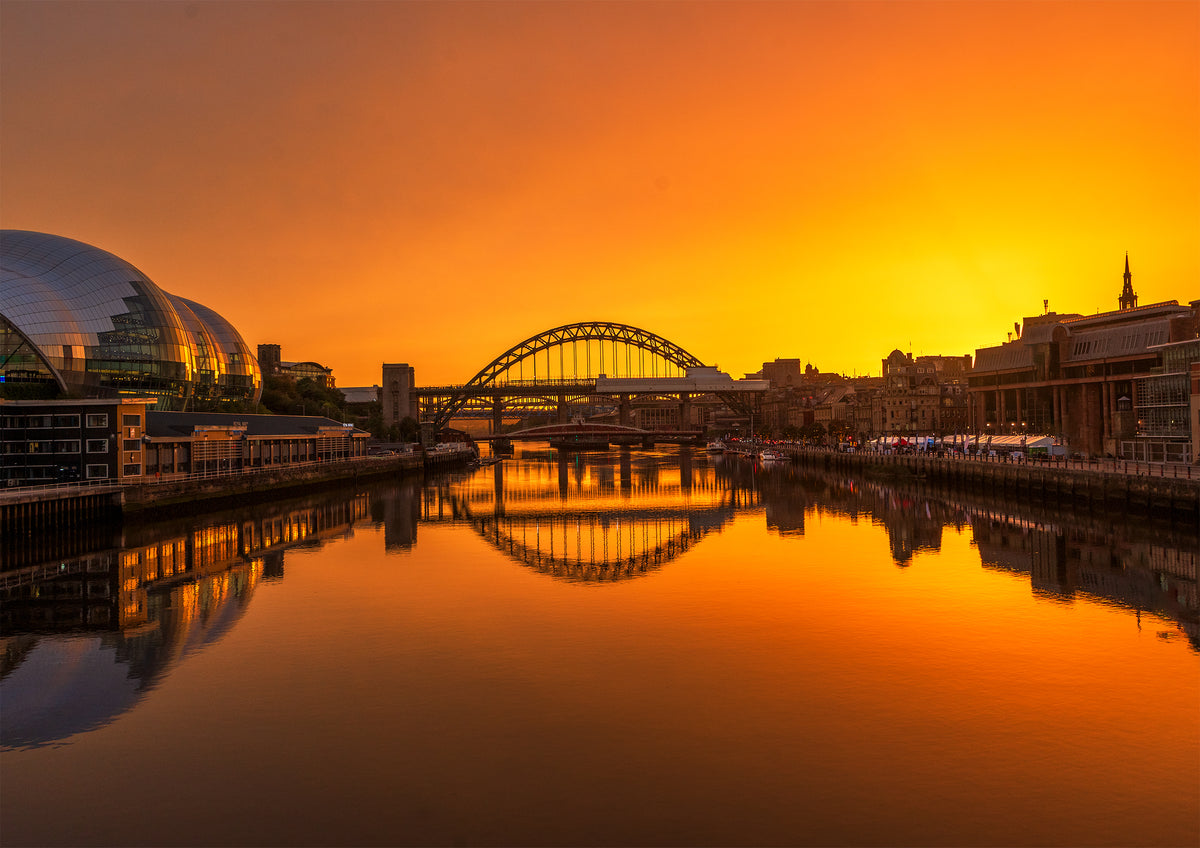 Epic Glowing sunset over Newcastle.