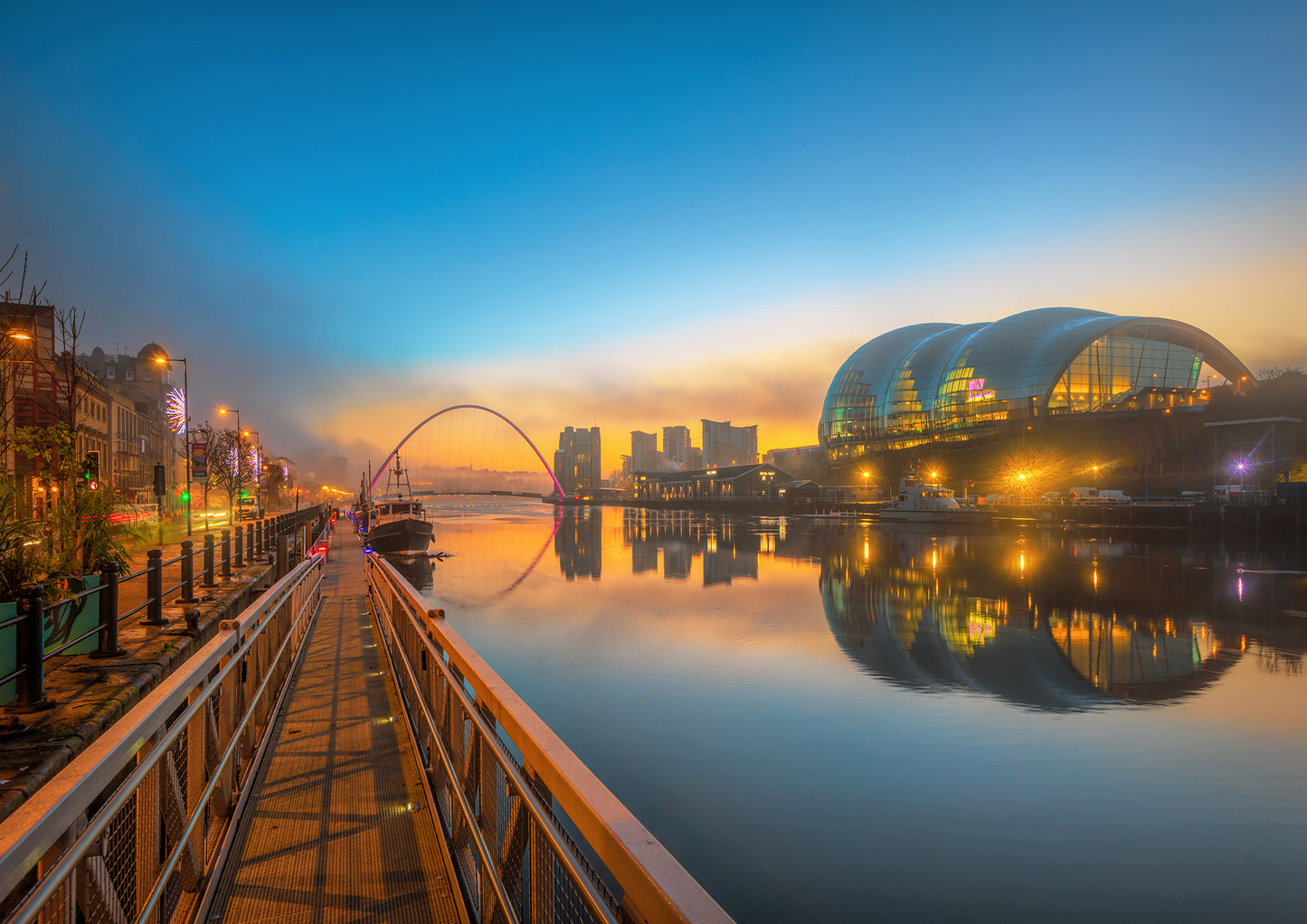 A misty Newcastle early morn.