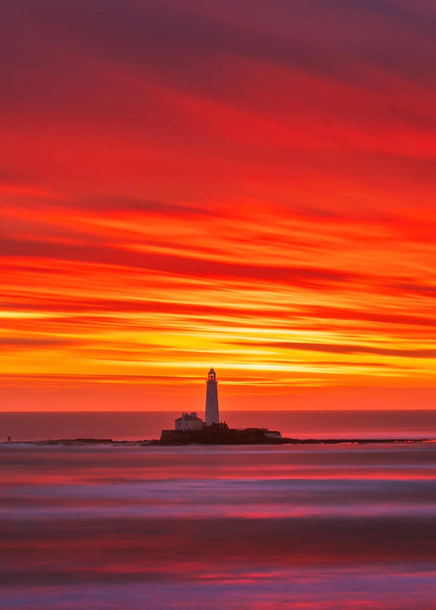 A Sumptuous Sunrise Sky at St Mary’s Lighthouse.