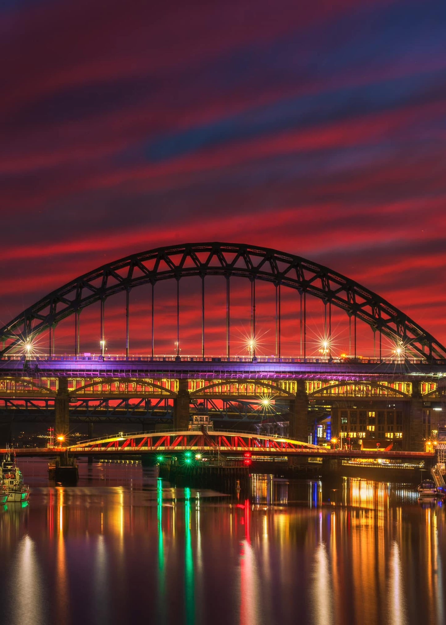 Heavenly night sky over Newcastle upon Tyne.
