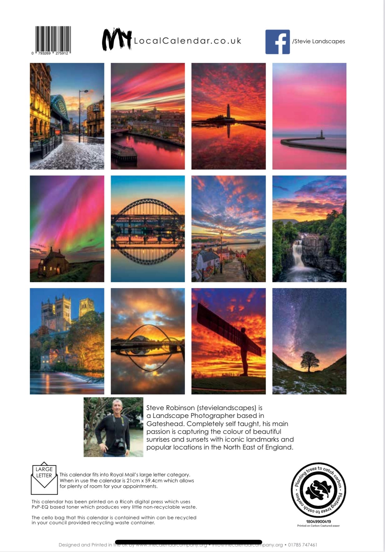 2025 Calendar of North East England with free A4 print of the photo featured on the front cover.