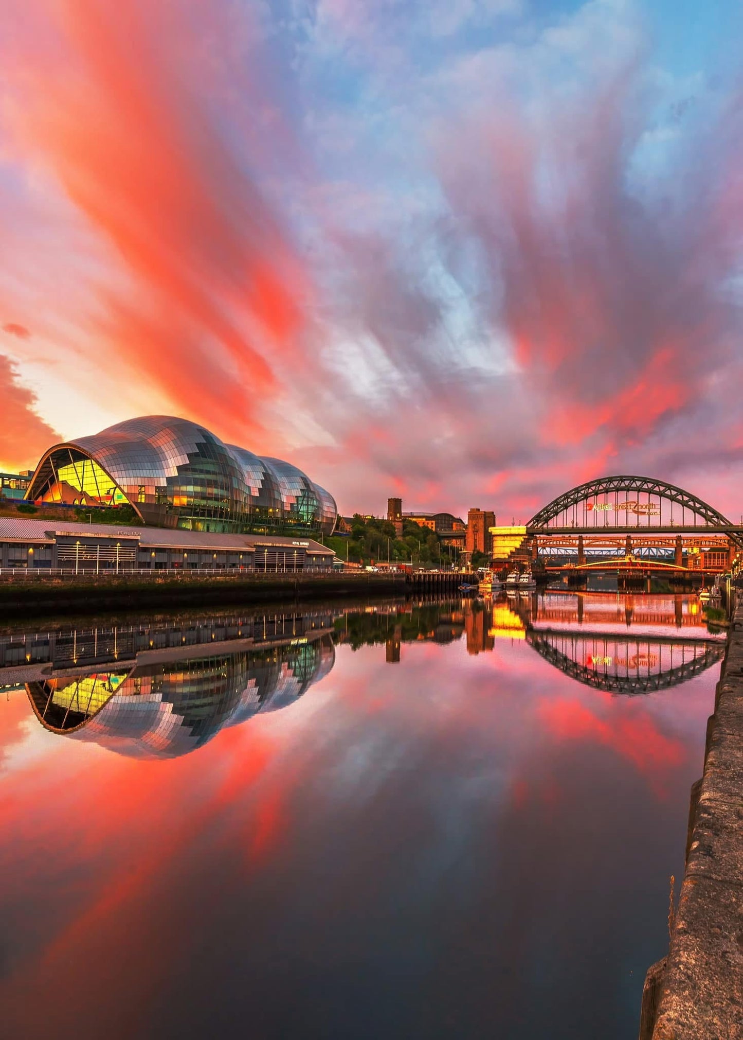 Beautiful pastel skies over the River Tyne.