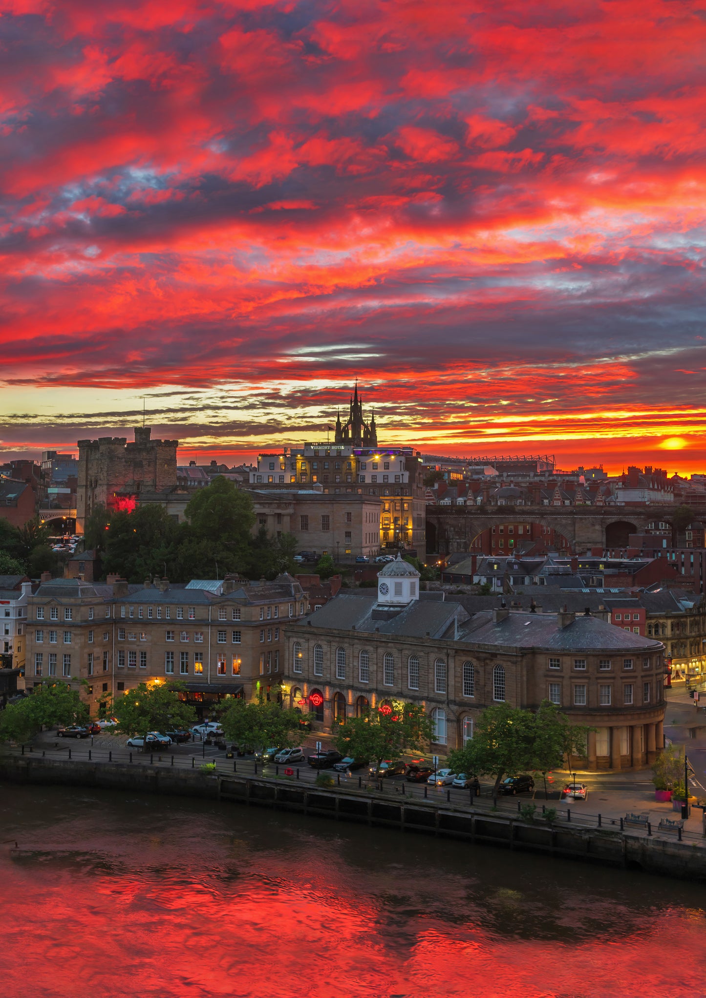 Stunning sunset over Castle Keep
