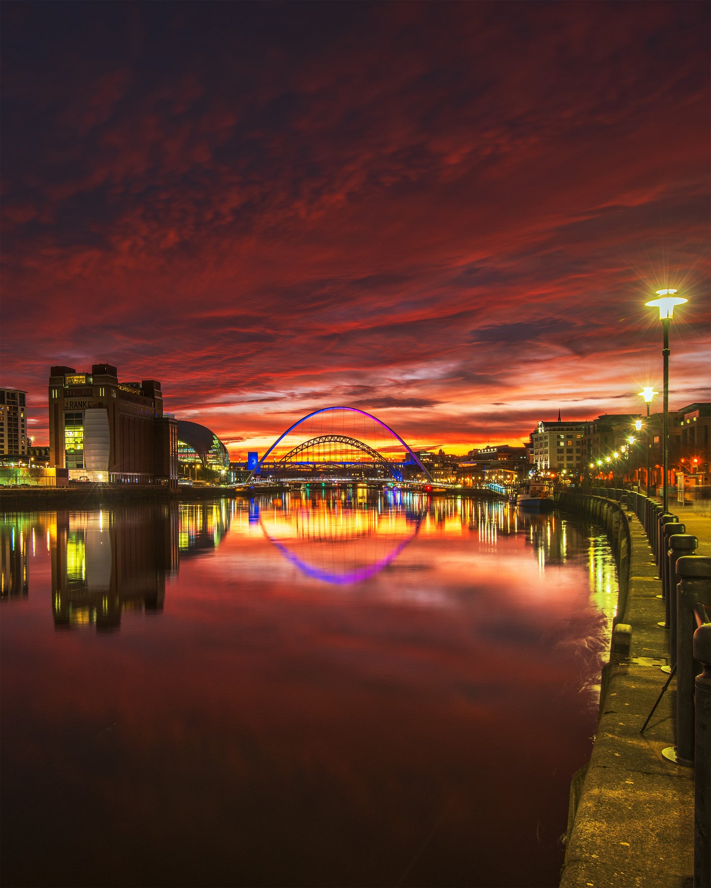 Stunning Late evening sky over Newcastle.
