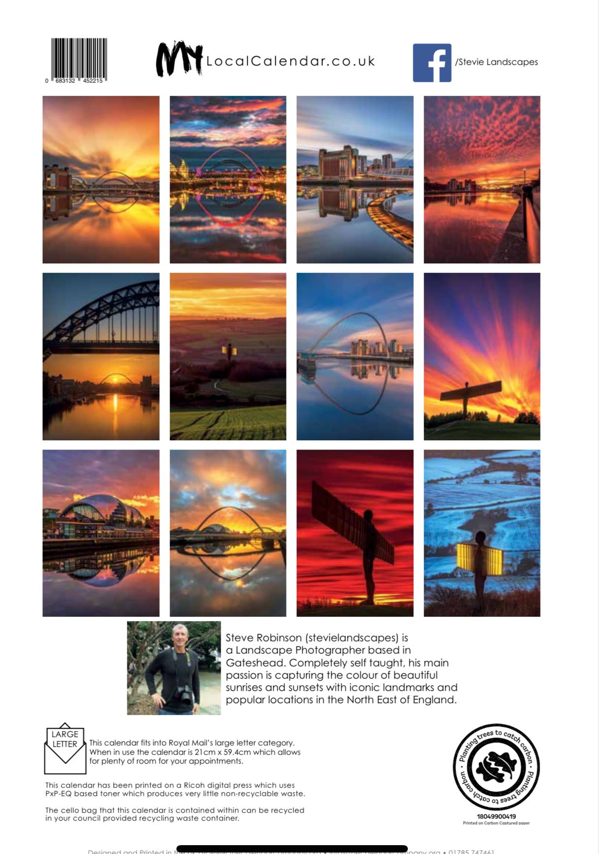 2025 calendar of Gateshead with free A4 print of the photo featured on the front cover.