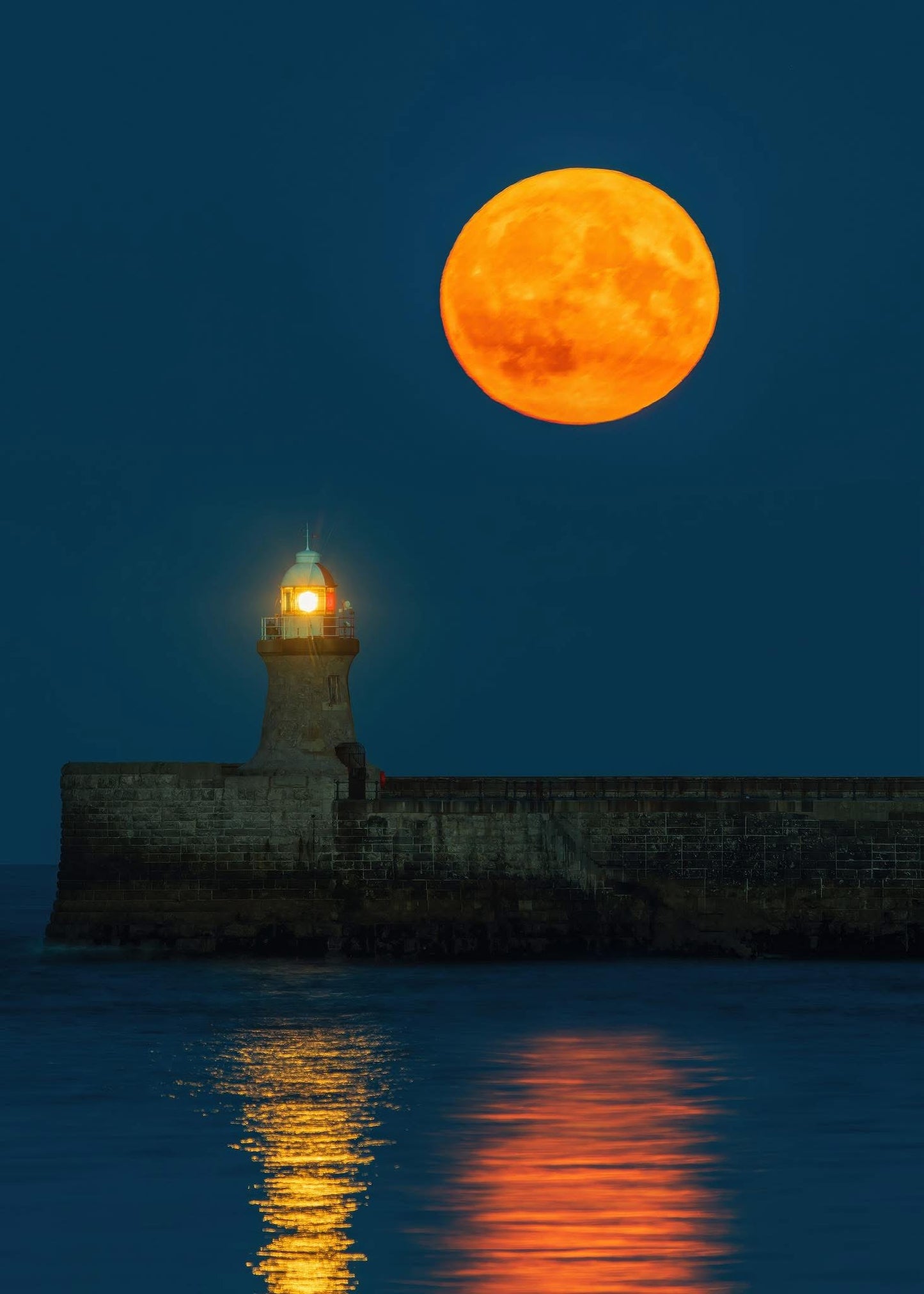 Full Moon over South Shields Lighthouse.