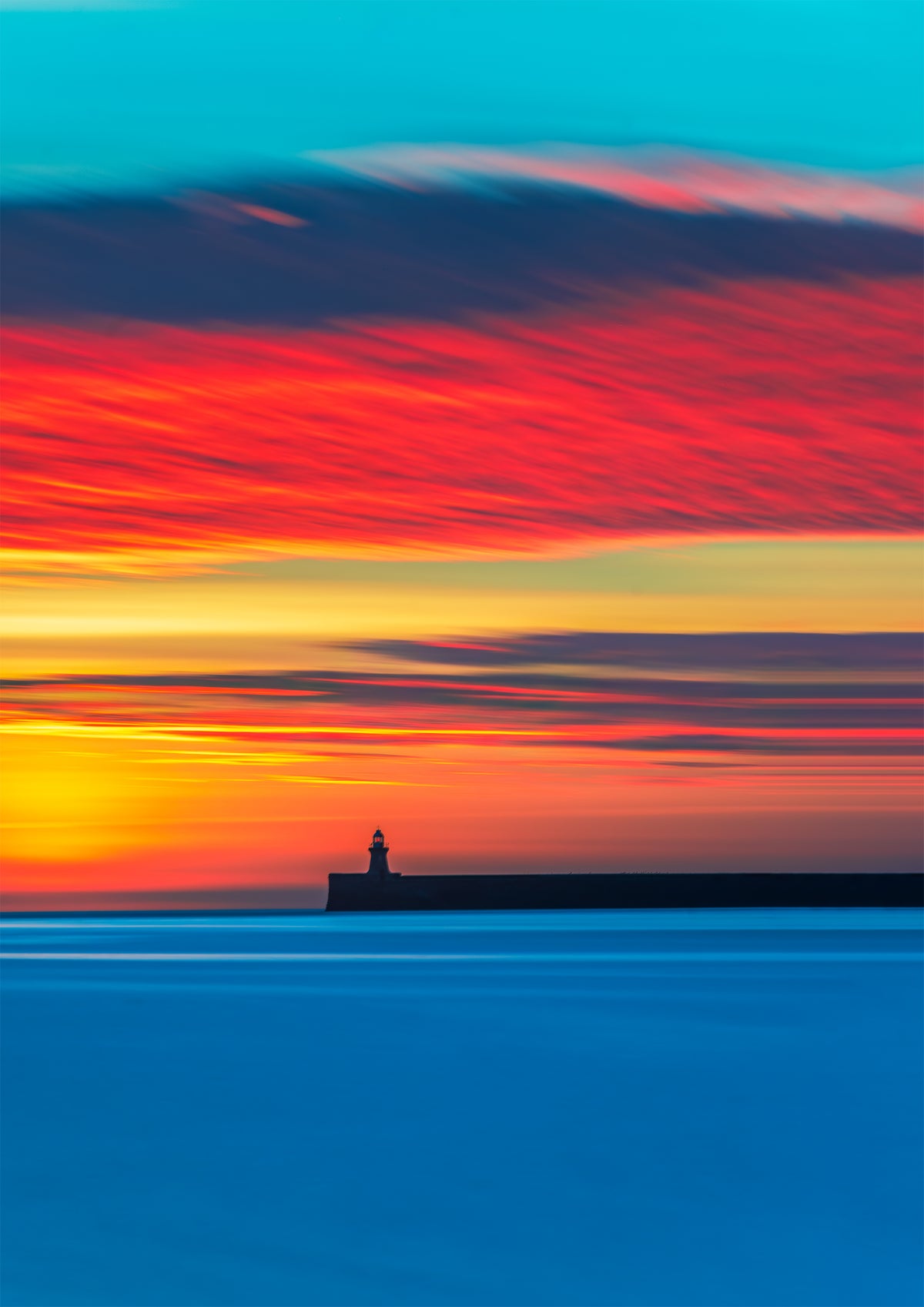 Fabulous sunrise sky over the mouth of the Tyne