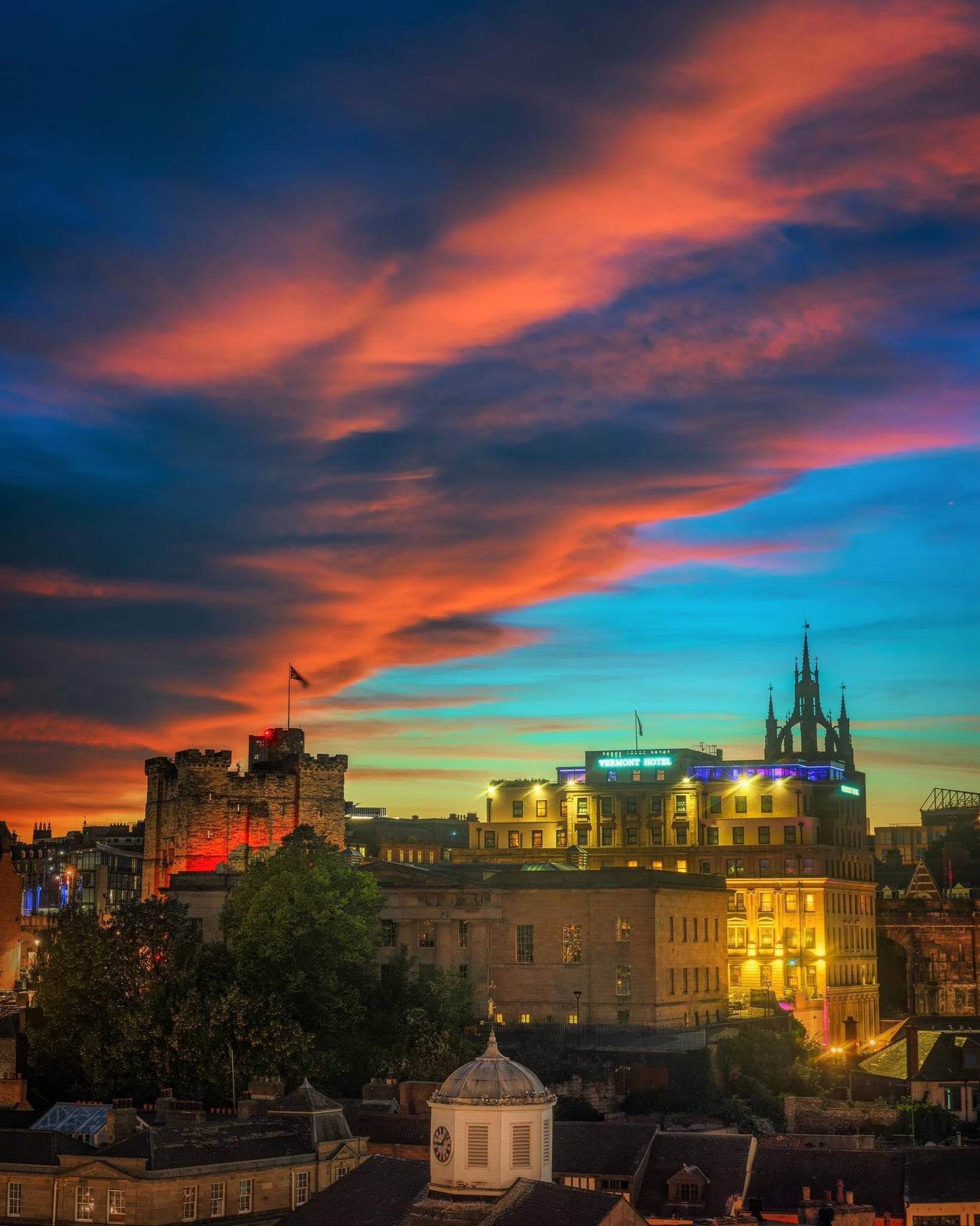 Beautiful sunset over Newcastle.