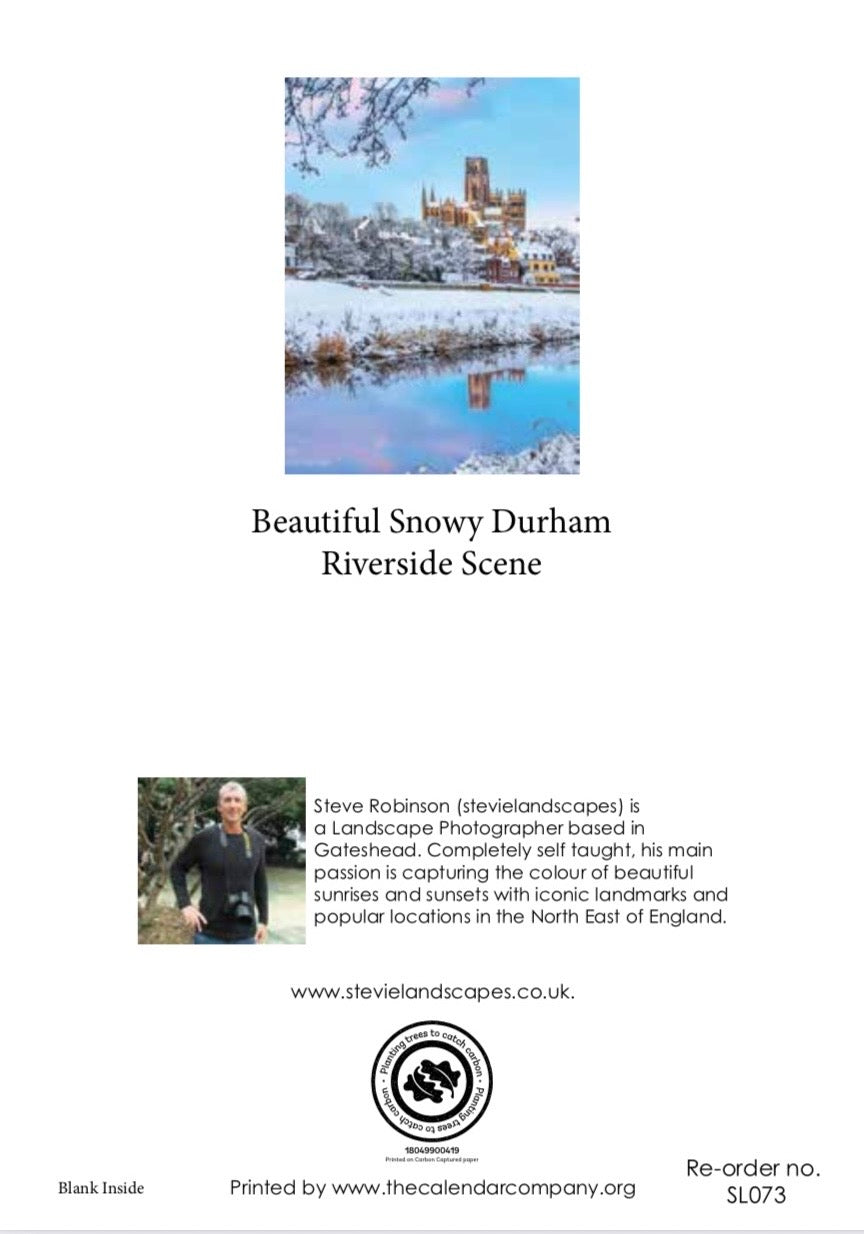 Beautiful Snowy Durham Riverside Scene.