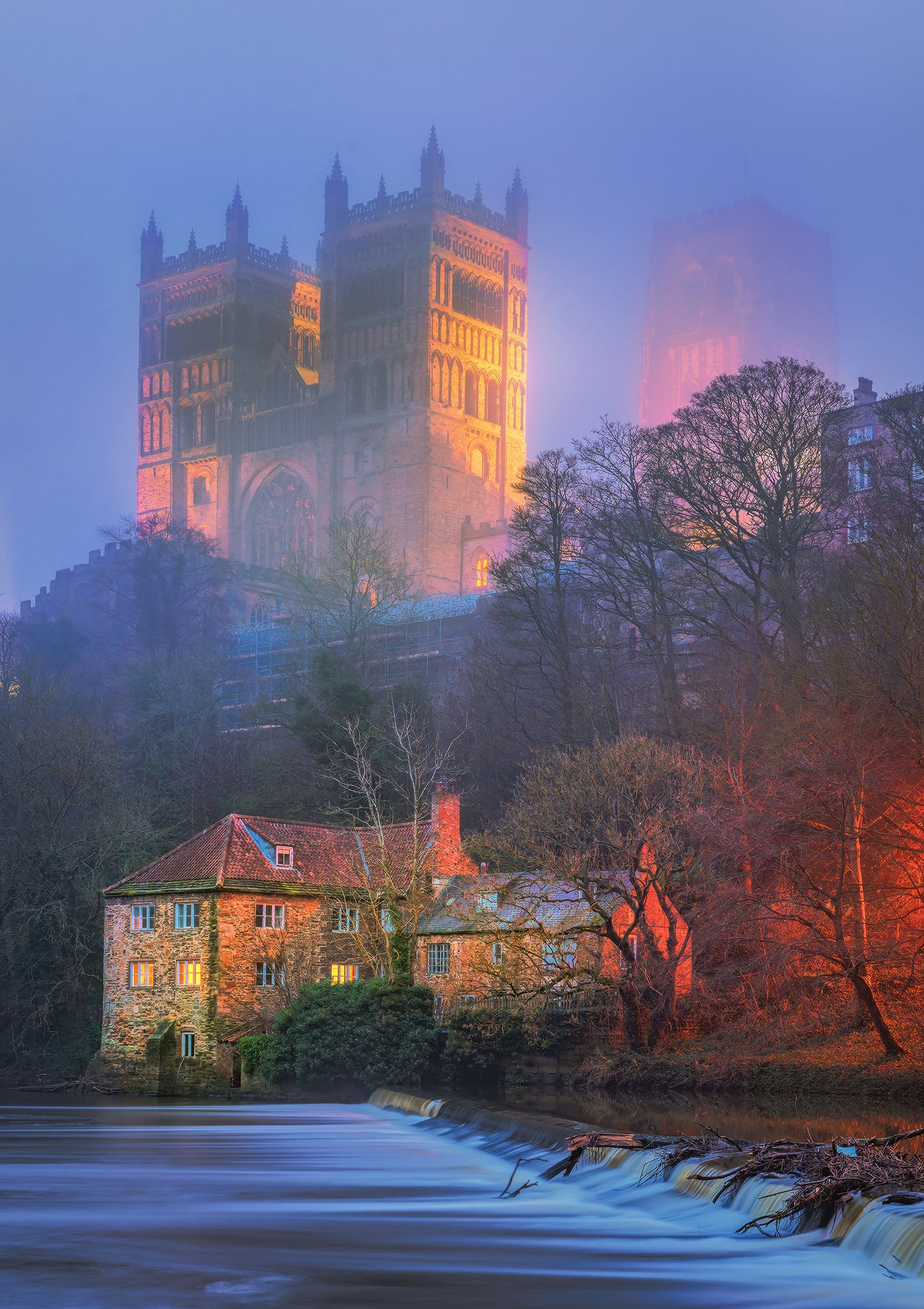 Ethereal Durham Cathedral in the fog