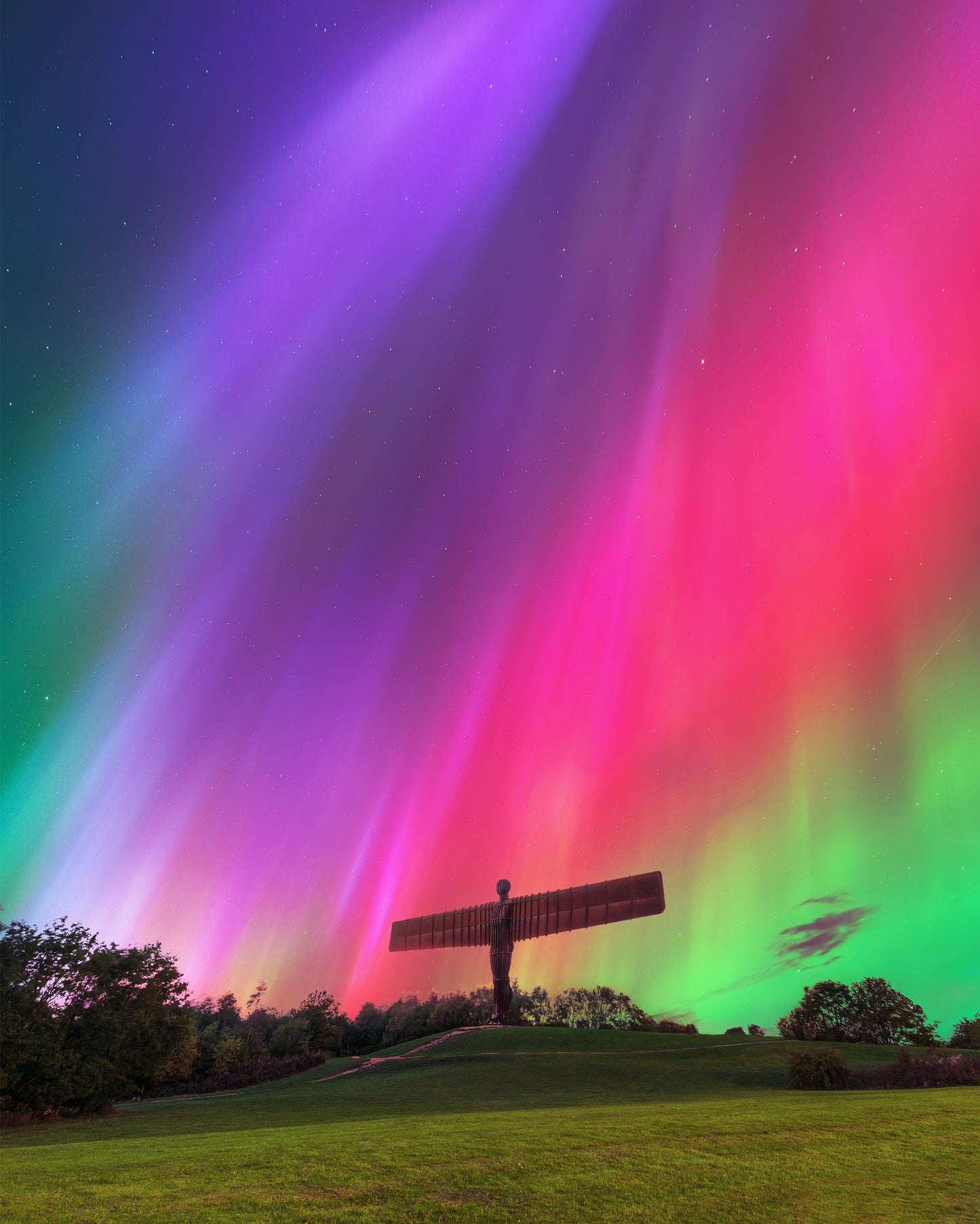 Imagined Angel of the North Aurora