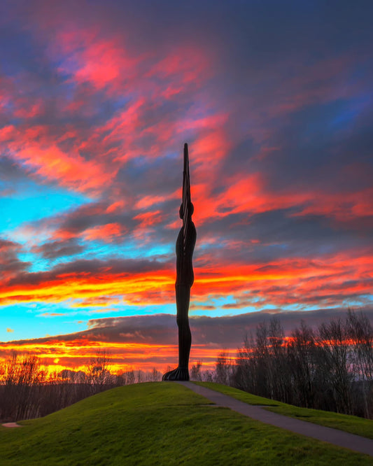A beautiful sunset at The Angel of the North.
