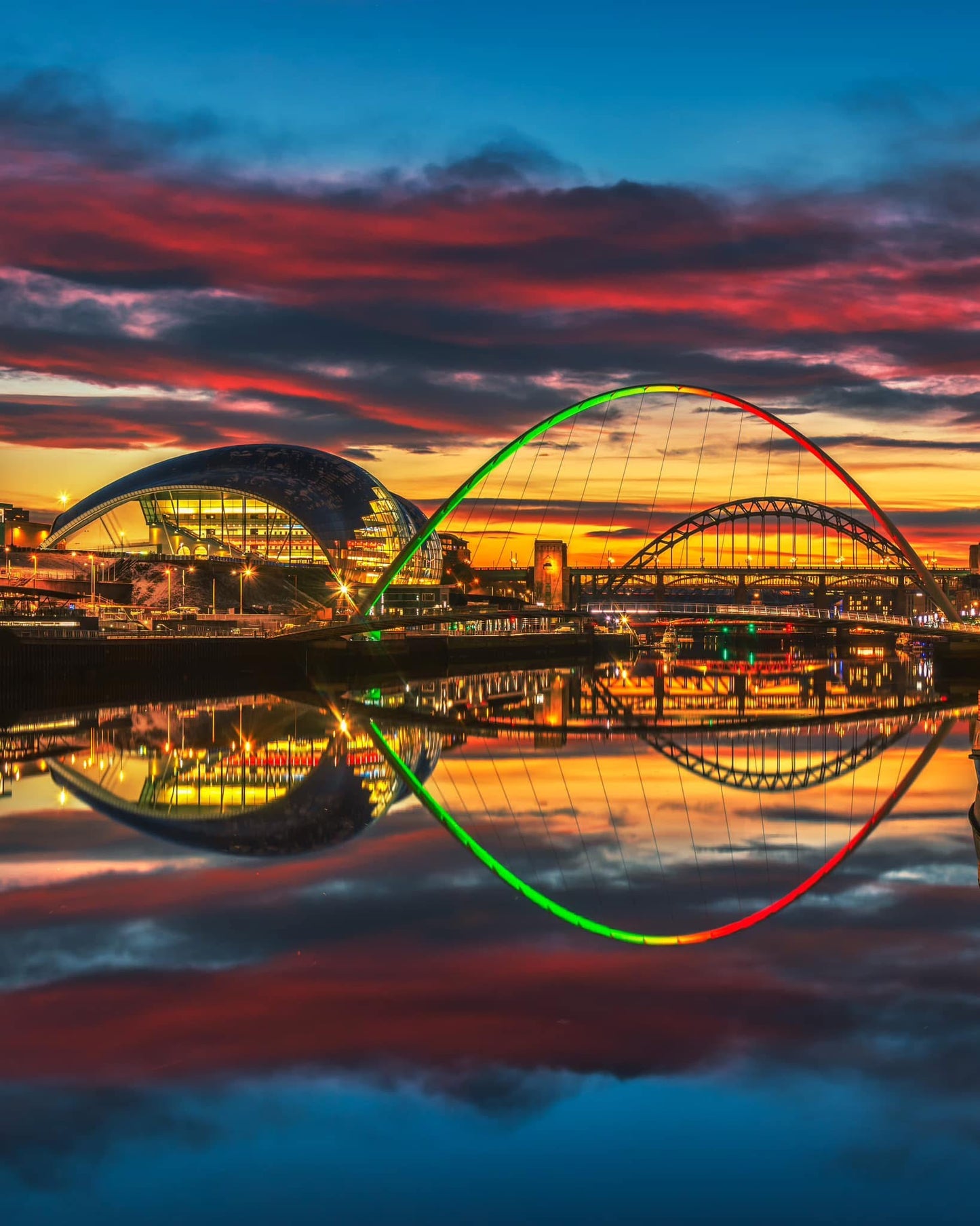 Newcastle Quayside in the blue hour.