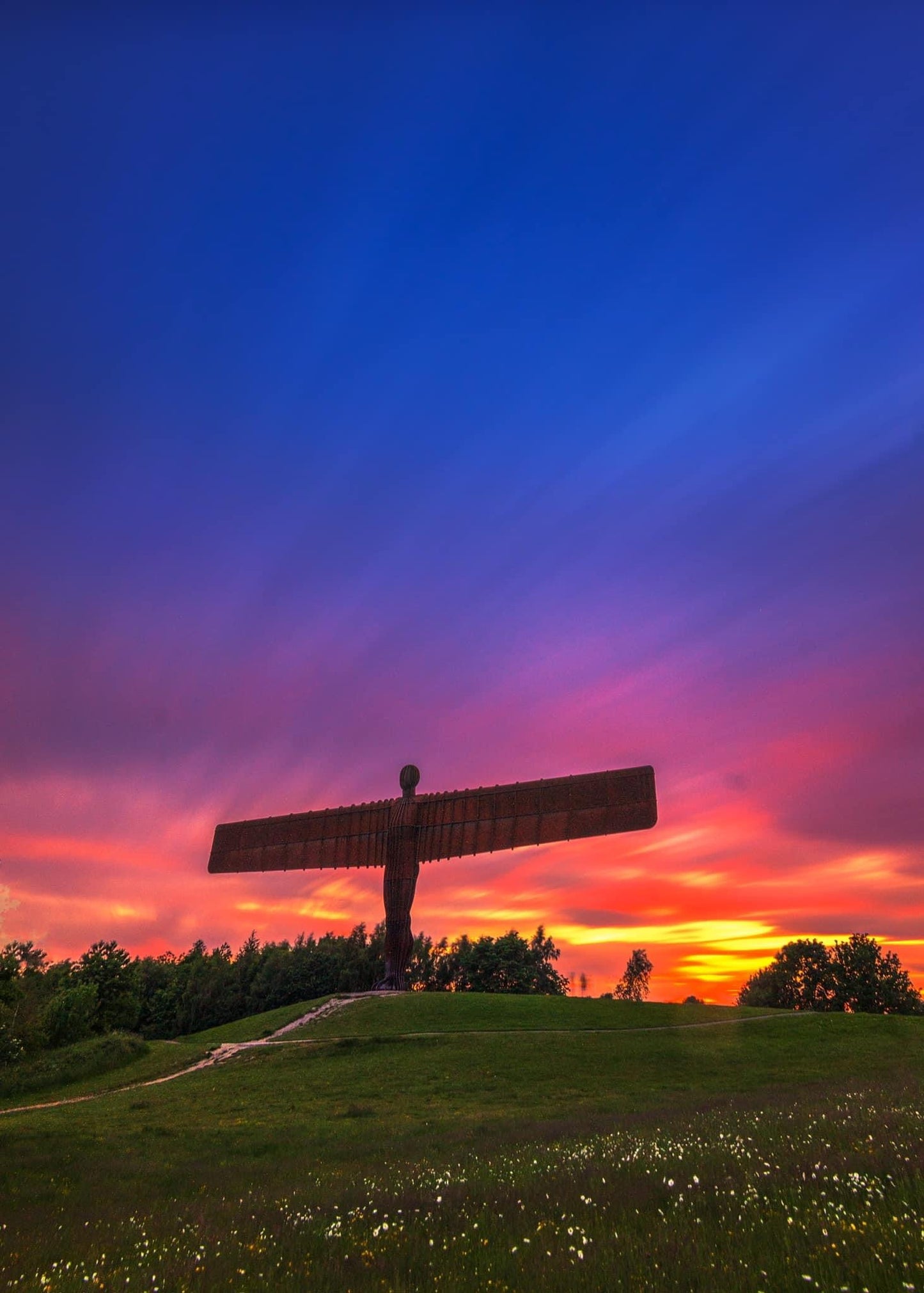 Colourful angel sunset