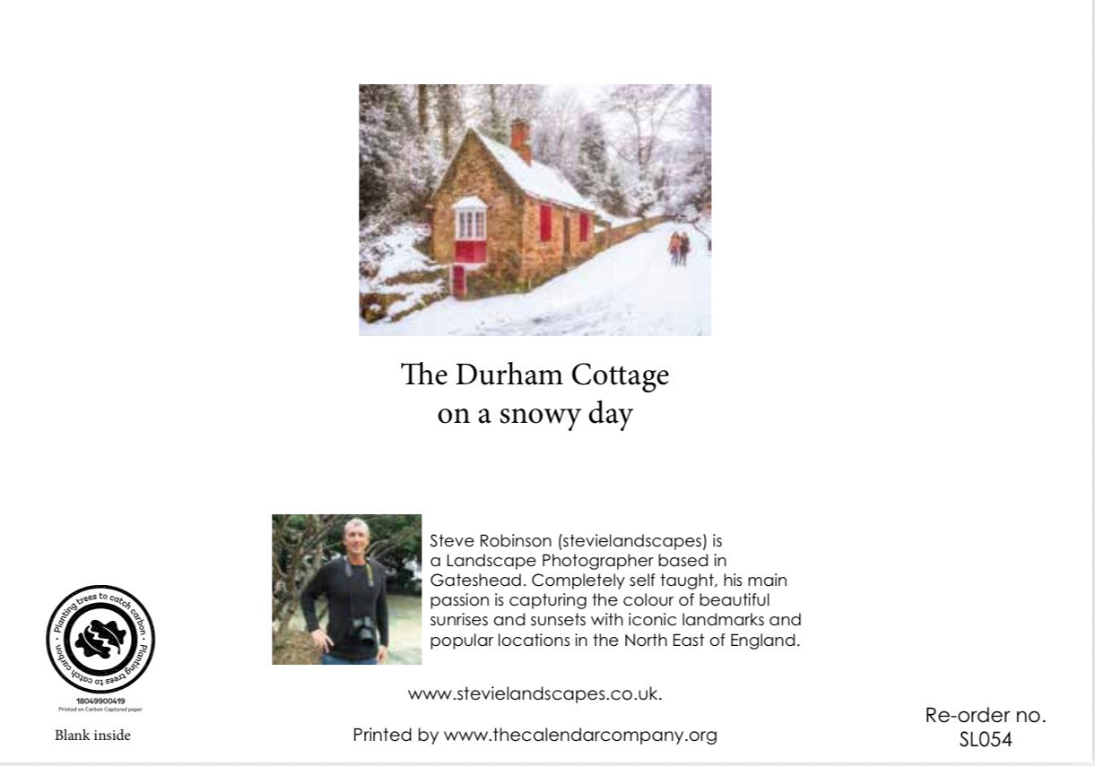 The Durham Cottage on a Snowy Day.