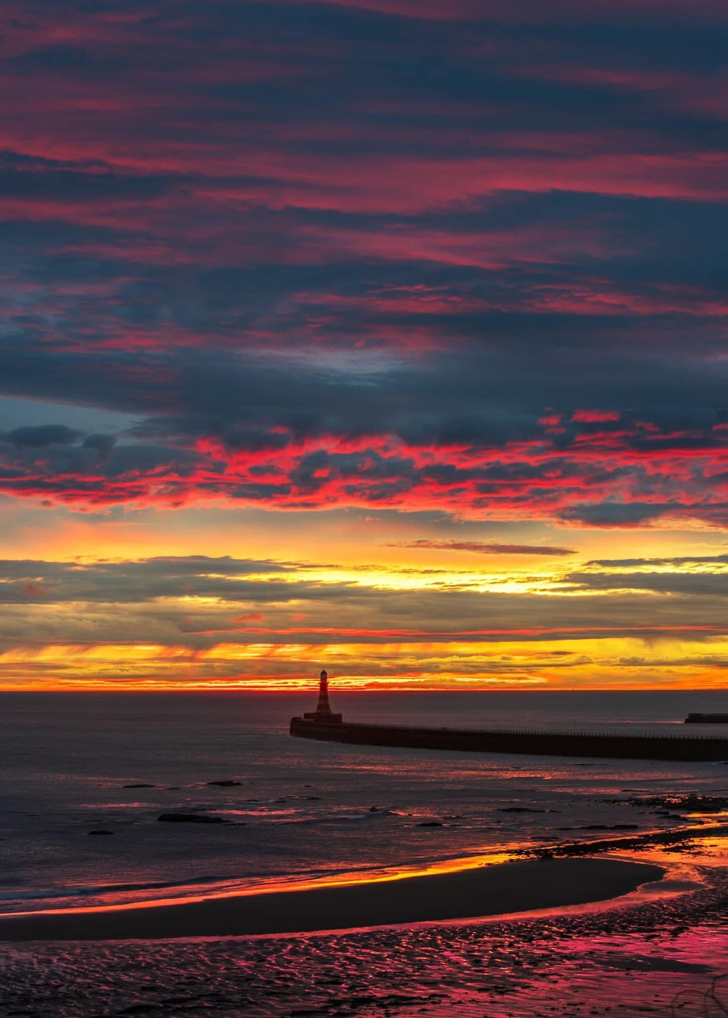 Beautiful early morning sky colours at Roker.