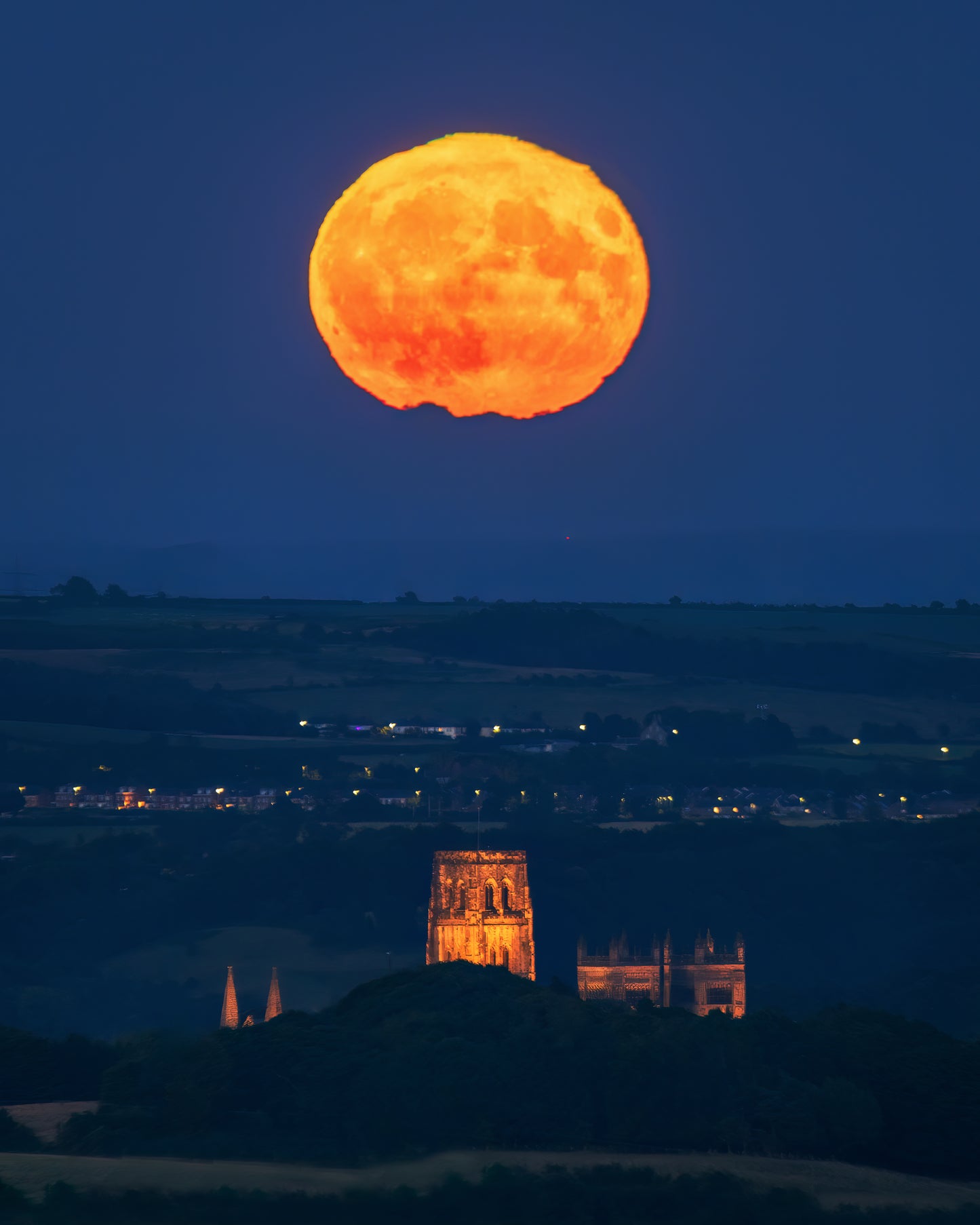 Big moon over Durham Cathedral.