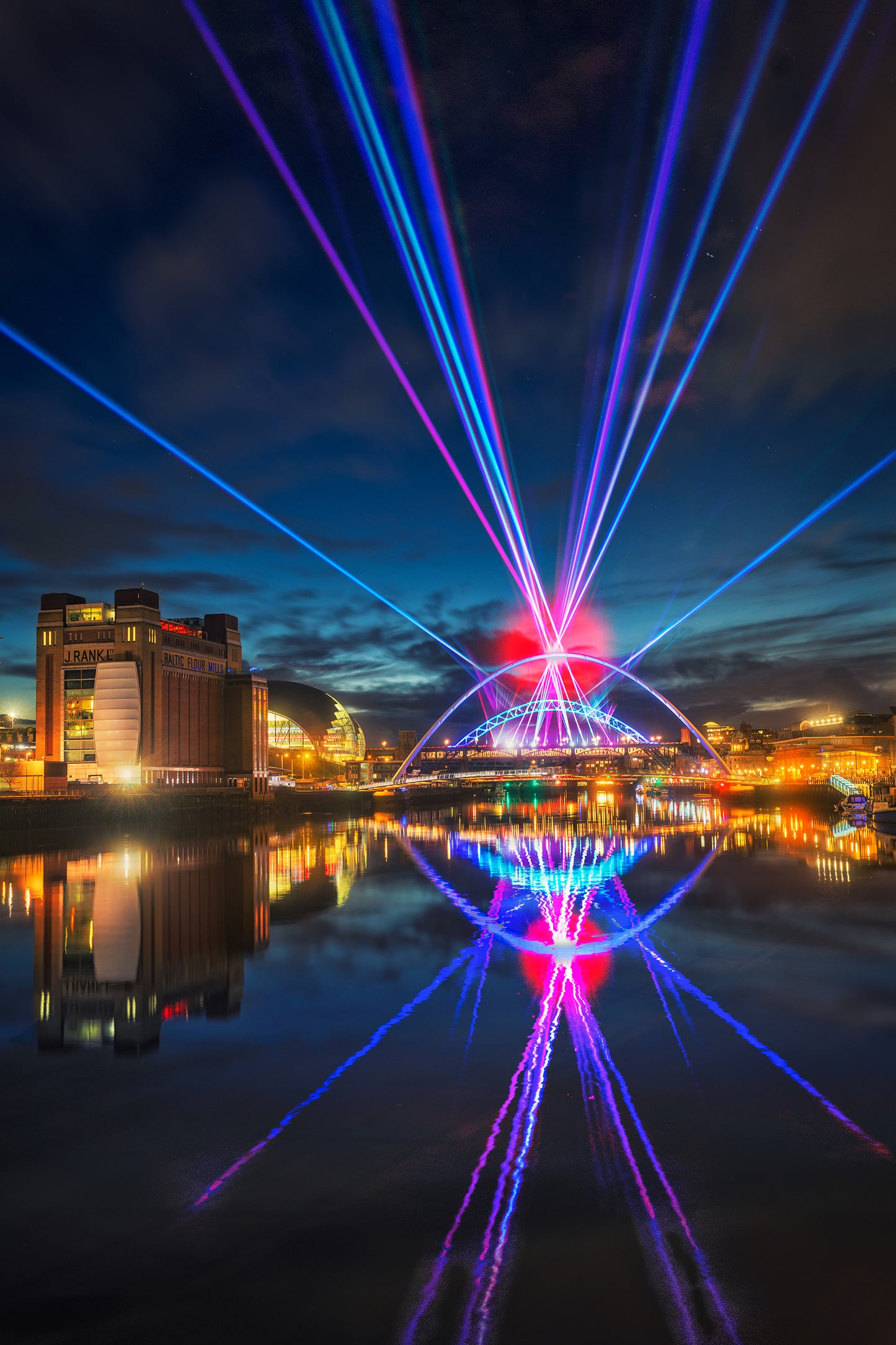 laser show over Newcastle