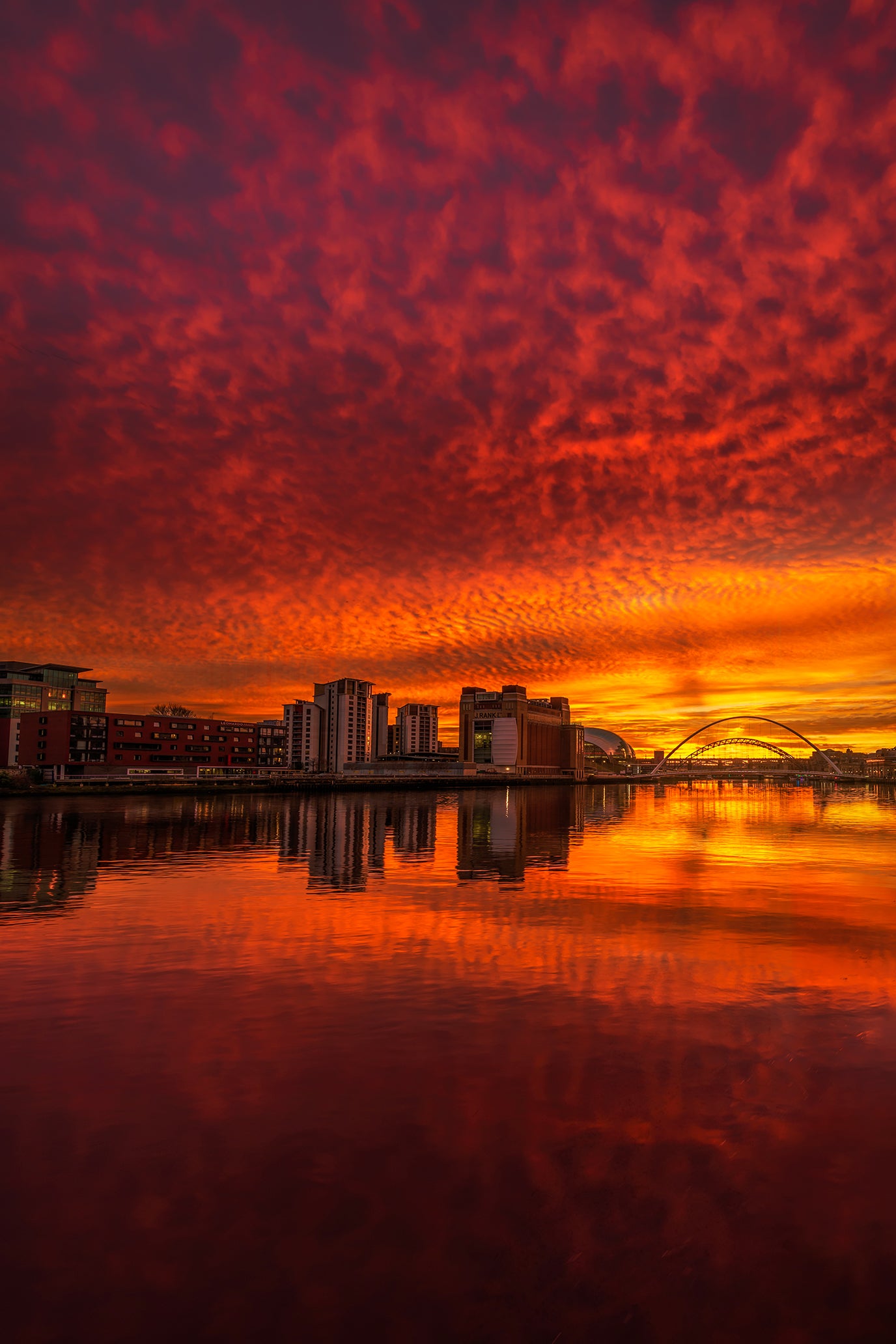 Amazing skies over Newcastle Quayside.