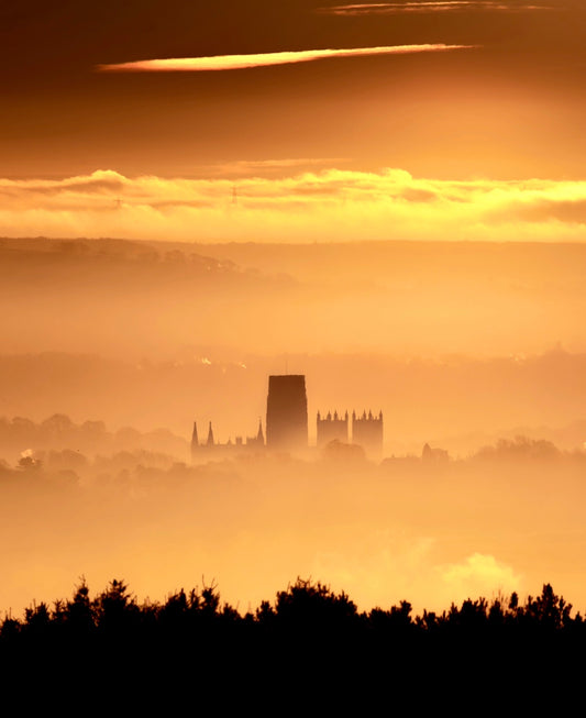 Durham Cathedral in the golden mist.