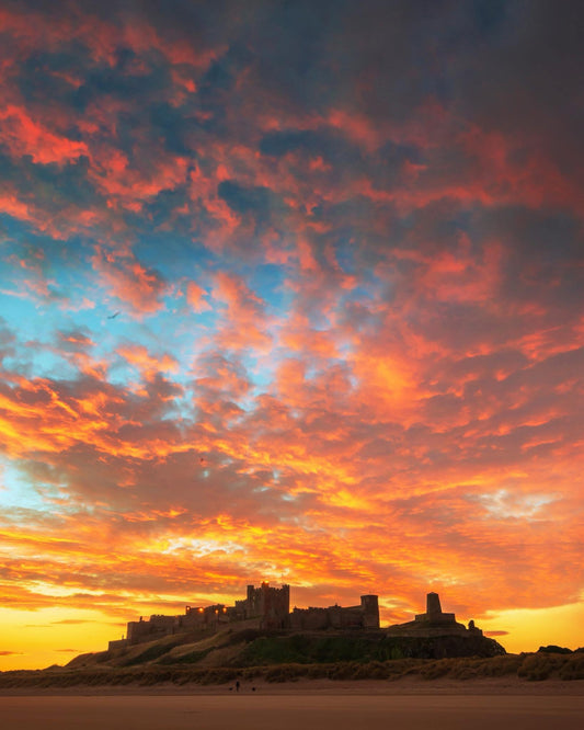 Stunning sky colours at Bamburgh.
