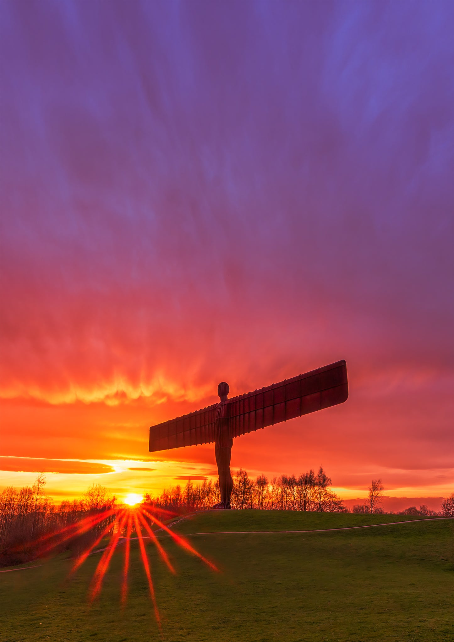 Glowing Sunset at the Angel of the North.