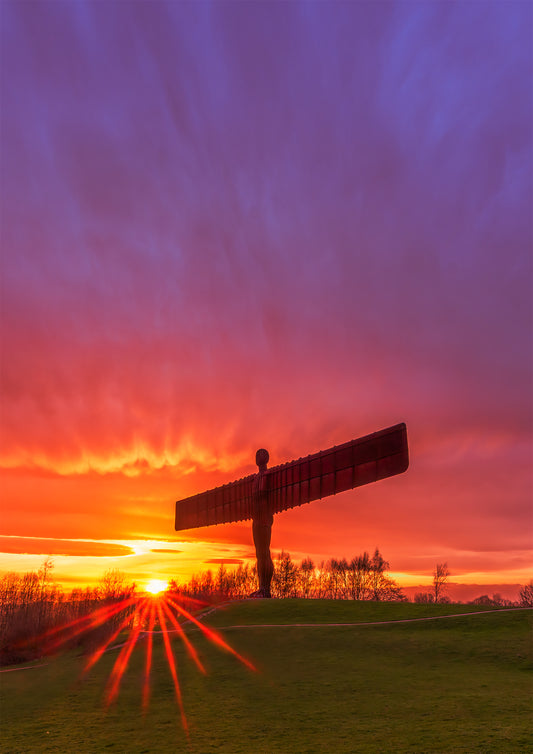 Glowing Sunset at the Angel of the North.
