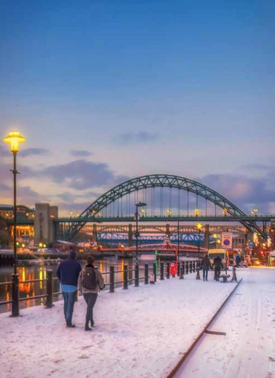 Snowy Newcastle Quayside.