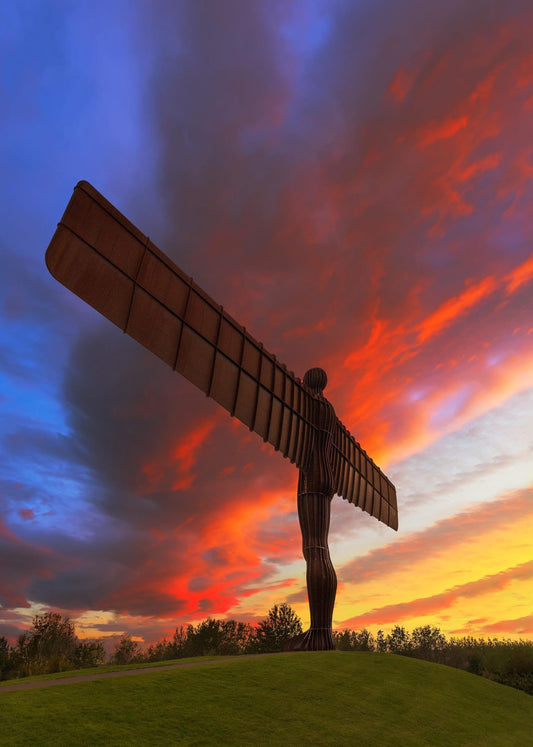 Stunning sky colours at the Angel of the North.