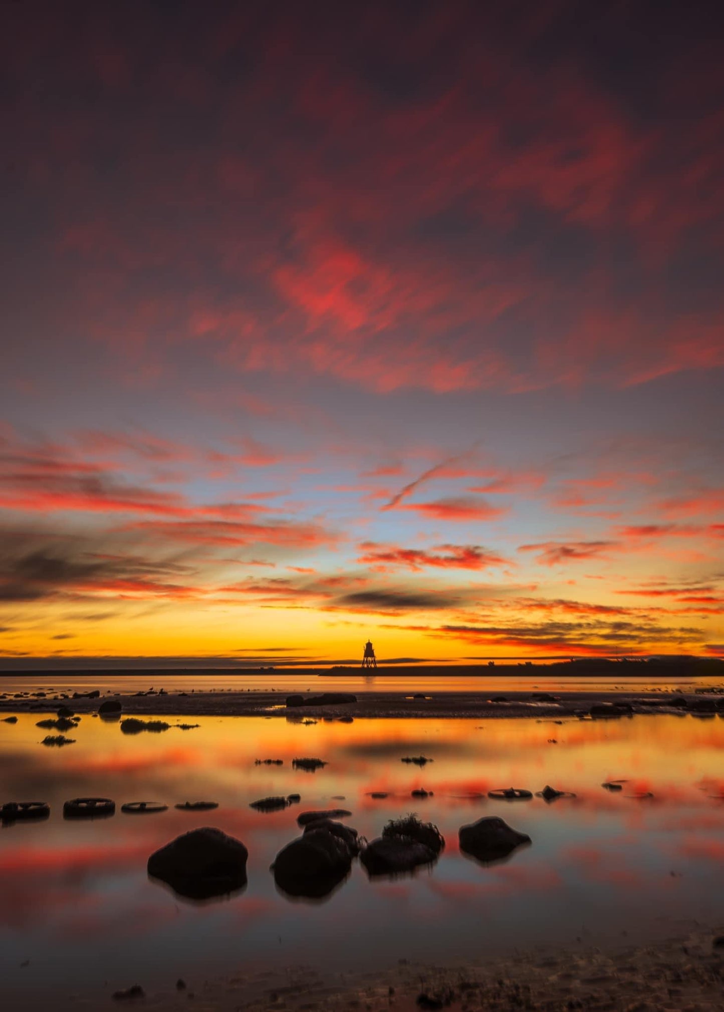 Beautiful citrus sunrise colours at the Mouth of the Tyne.