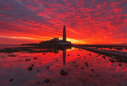 Extraordinary sunrise colours at St.Mary’s Lighthouse. Portrait