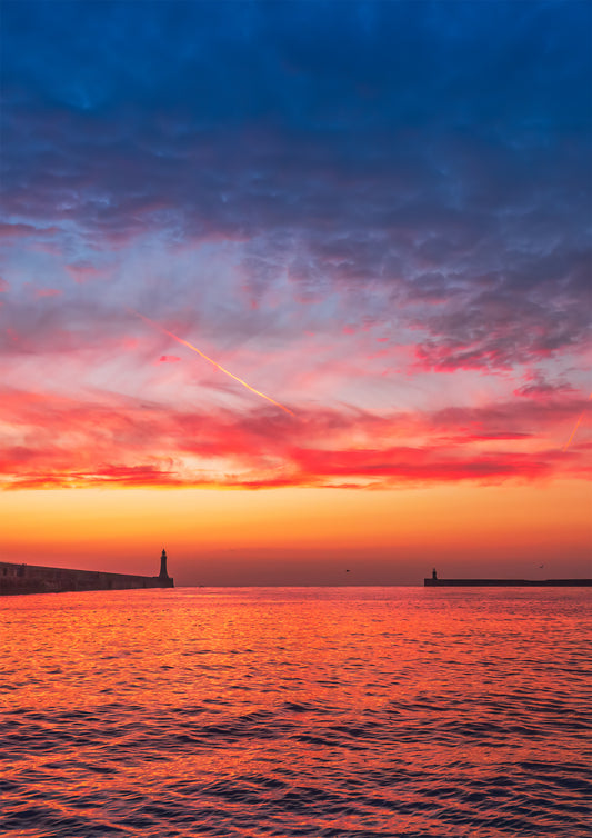 Vibrant sunrise colours from the Mouth of the Tyne.