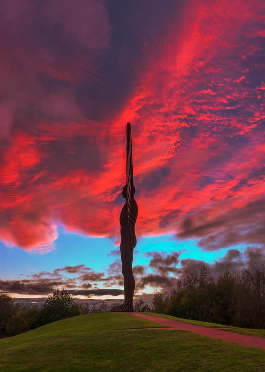 Incredible late skies at the Angel of the North.