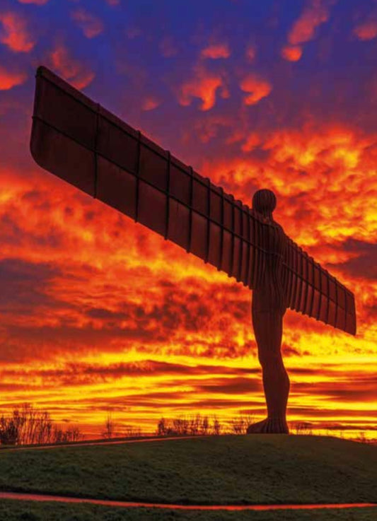 Dramatic sunset at the Angel of the North