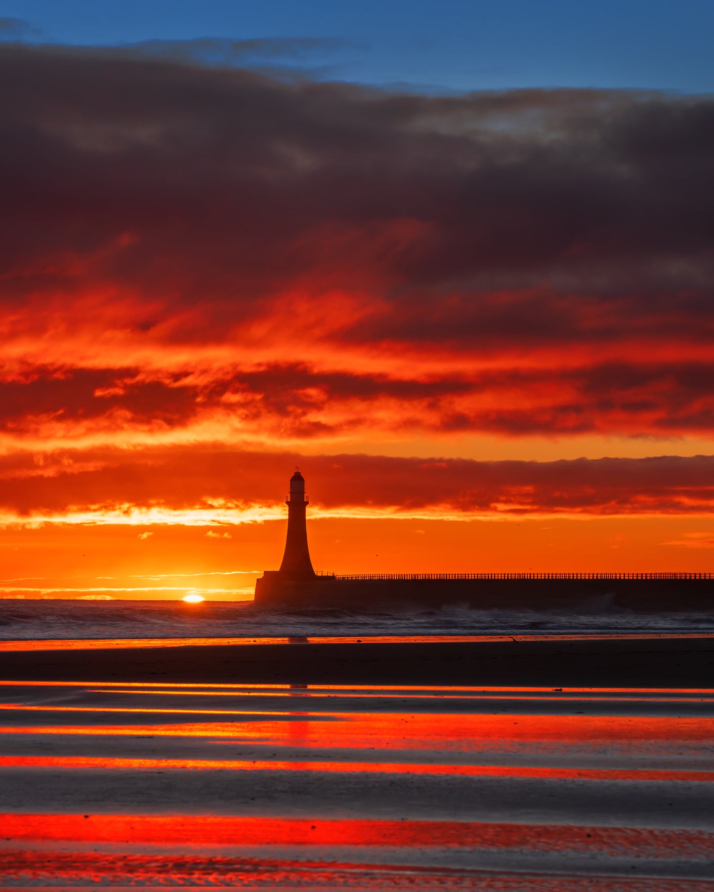 Beautiful sunrise reflections at Roker.