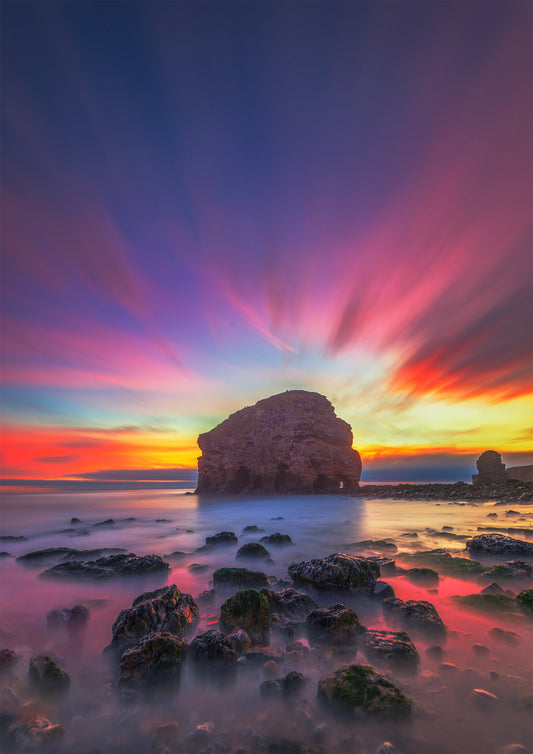Long exposure sunrise at Marsden Rock.