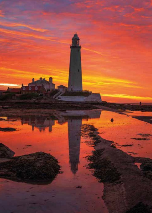 Amazing sunrise sky at St. Mary’s Lighthouse