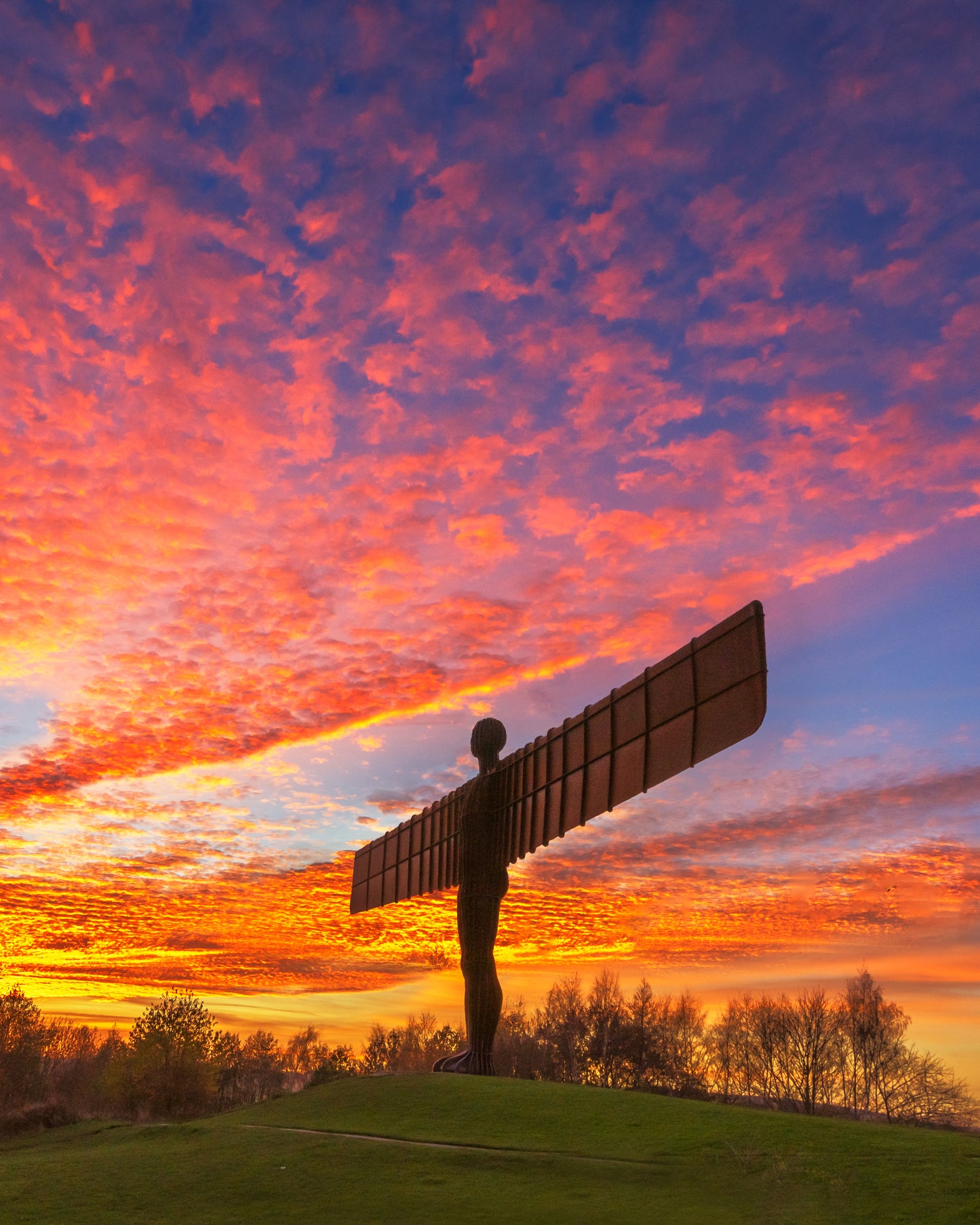 A very colourful sunset Sky at the Angel of the North.