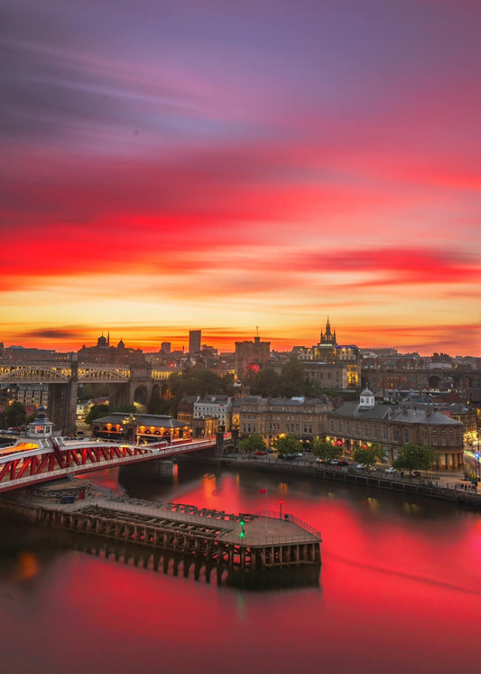 Stunning sunset over Newcastle Upon Tyne.