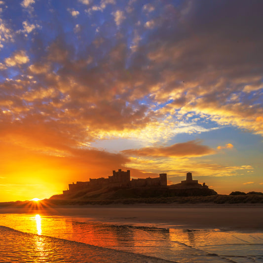 Beautiful Bamburgh Castle sunrise.