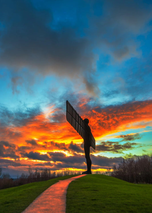 Beautiful sunset colours at the Angel of the North.