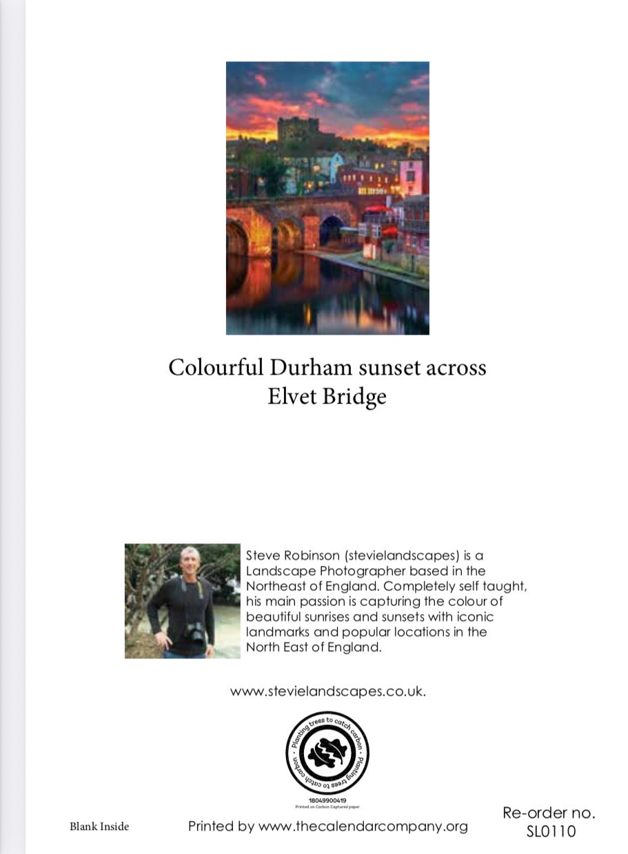 Colourful Durham sunset across Elvet Bridge